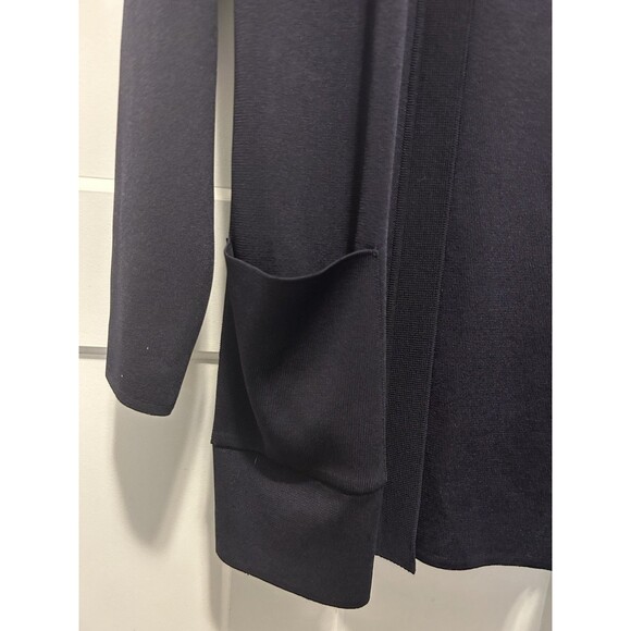 Exclusively Misook Navy Blue Open Front Cardigan Pockets Minimalist City Size XS - Picture 3 of 5